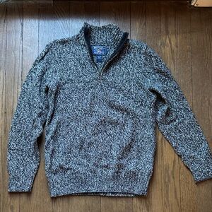 Vintage American Living Black and Gray Sweater